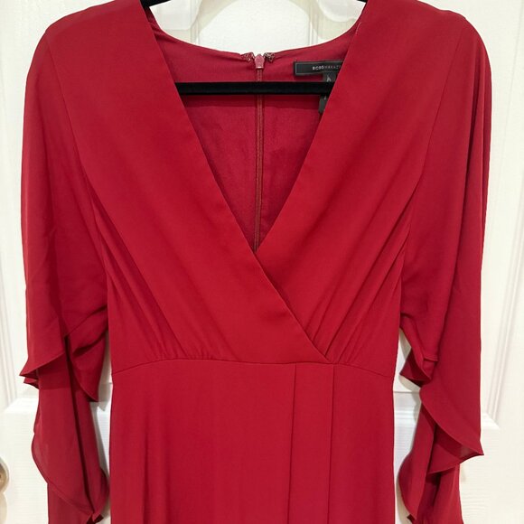 BCBGMAXAZRIA BURGUNDY DORAN MAXI DRESS GOWN NEW WITHOUT TAGS NWOT - Picture 1 of 13